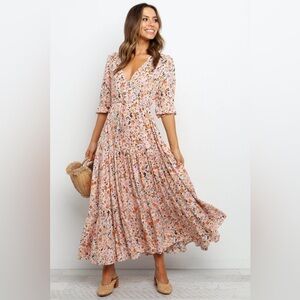 Petal and Pup Kelda Dress Beige